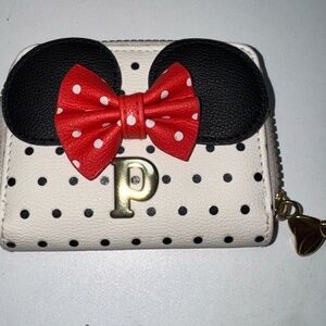 Monogramed P Minnie Mouse wallet